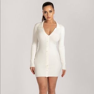 Meshki AMAE Long Sleeve Mini Dress - White